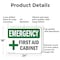 Signmission First Aid Cabinet With Symbol, 24 in W x Rectangle, Aluminum OS-2PACK-EM-A-1824-L-10368 - alternate 4